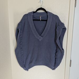 Free People Sz XS Clyde Sleevless Sweater Vest Tunic Whimsy Festival Western